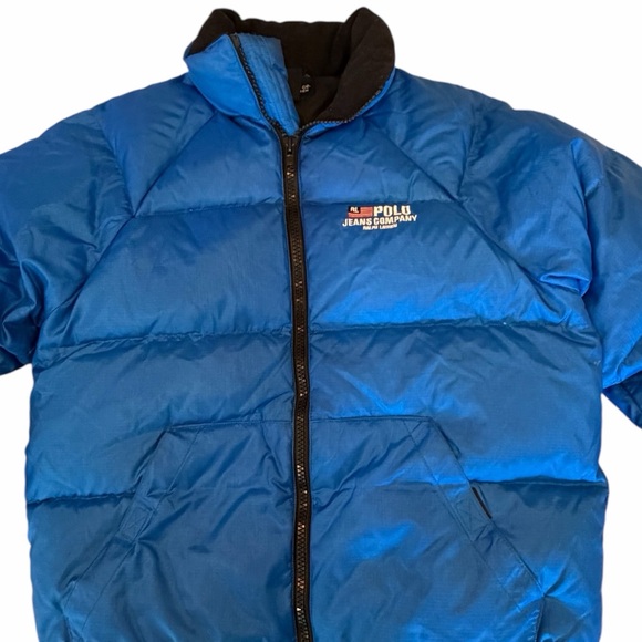 Vintage Polo Ralph Lauren Polo Blue Puffer Jacket Goose Down 90s